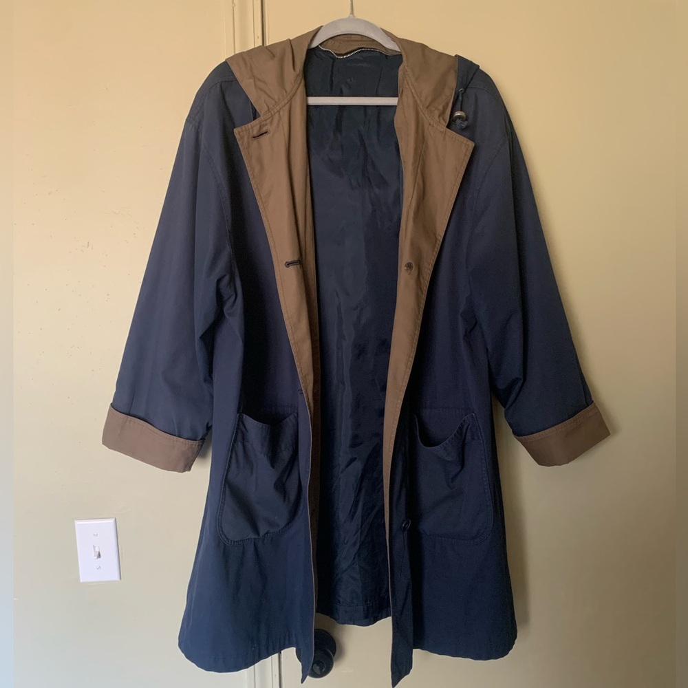 Towne London Fog Navy Raincoat